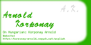 arnold korponay business card